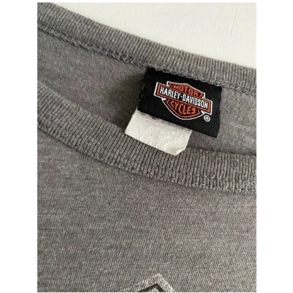 HARLEY DAVIDSON Grey Graphic T Shirt - Picture 4 of 6